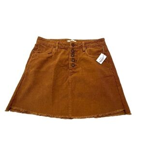 Sky & Sparrow Corduroy Mini Skirt Cognac Tan